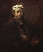 Rembrandt van rijn Easel in front of a self-portrait painting